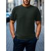 imageSuperPrity Mens TShirts Casual Crewneck Short Sleeve T Shirt Knit Waffle Summer Tshirts ShirtsDark Green