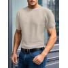 imageSuperPrity Mens TShirts Casual Crewneck Short Sleeve T Shirt Knit Waffle Summer Tshirts ShirtsKhaki