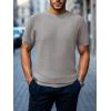 imageSuperPrity Mens TShirts Casual Crewneck Short Sleeve T Shirt Knit Waffle Summer Tshirts ShirtsLight Grey