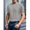 imageSuperPrity Mens TShirts Casual Crewneck Short Sleeve T Shirt Knit Waffle Summer Tshirts ShirtsLight Grey