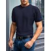 imageSuperPrity Mens TShirts Casual Crewneck Short Sleeve T Shirt Knit Waffle Summer Tshirts ShirtsNavy Blue