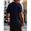 imageSuperPrity Mens TShirts Casual Crewneck Short Sleeve T Shirt Knit Waffle Summer Tshirts ShirtsNavy Blue