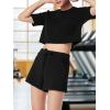 imageSuperPrity Running Shorts for Women High Waisted Workout Shorts Athletic Comfy Drawstring Sweat Gym Shorts with PocketsBlack