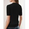 imageSuperPrity Womens Button Down Shirts Eyelet Knit Business Casual Tops Textured Collared Short Sleeve BlousesBlack