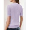 imageSuperPrity Womens Button Down Shirts Eyelet Knit Business Casual Tops Textured Collared Short Sleeve BlousesPurple