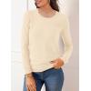 imageSuperPrity Womens Long Sleeve Crewneck Shirts Dressy Casual Knit Blouses Lightweight Pullover Sweater Jumper TopsApricot