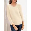 imageSuperPrity Womens Long Sleeve Crewneck Shirts Dressy Casual Knit Blouses Lightweight Pullover Sweater Jumper TopsApricot