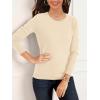 imageSuperPrity Womens Long Sleeve Crewneck Shirts Dressy Casual Knit Blouses Lightweight Pullover Sweater Jumper TopsApricot