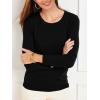imageSuperPrity Womens Long Sleeve Crewneck Shirts Dressy Casual Knit Blouses Lightweight Pullover Sweater Jumper TopsBlack