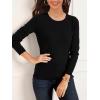 imageSuperPrity Womens Long Sleeve Crewneck Shirts Dressy Casual Knit Blouses Lightweight Pullover Sweater Jumper TopsBlack