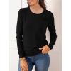 imageSuperPrity Womens Long Sleeve Crewneck Shirts Dressy Casual Knit Blouses Lightweight Pullover Sweater Jumper TopsBlack