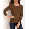 imageSuperPrity Womens Long Sleeve Crewneck Shirts Dressy Casual Knit Blouses Lightweight Pullover Sweater Jumper TopsBrown
