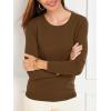 imageSuperPrity Womens Long Sleeve Crewneck Shirts Dressy Casual Knit Blouses Lightweight Pullover Sweater Jumper TopsBrown