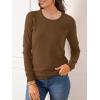 imageSuperPrity Womens Long Sleeve Crewneck Shirts Dressy Casual Knit Blouses Lightweight Pullover Sweater Jumper TopsBrown