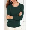 imageSuperPrity Womens Long Sleeve Crewneck Shirts Dressy Casual Knit Blouses Lightweight Pullover Sweater Jumper TopsDark Green