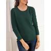 imageSuperPrity Womens Long Sleeve Crewneck Shirts Dressy Casual Knit Blouses Lightweight Pullover Sweater Jumper TopsDark Green