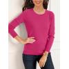 imageSuperPrity Womens Long Sleeve Crewneck Shirts Dressy Casual Knit Blouses Lightweight Pullover Sweater Jumper TopsHot Pink