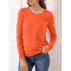 imageSuperPrity Womens Long Sleeve Crewneck Shirts Dressy Casual Knit Blouses Lightweight Pullover Sweater Jumper TopsOrange