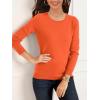 imageSuperPrity Womens Long Sleeve Crewneck Shirts Dressy Casual Knit Blouses Lightweight Pullover Sweater Jumper TopsOrange