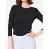 imageSuperPrity Womens Long Sleeve TShirt Workout Tops Reversible Tie Front Tunic Yoga Gym Ladies Blouses ActivewearBlack