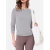 imageSuperPrity Womens Long Sleeve TShirt Workout Tops Reversible Tie Front Tunic Yoga Gym Ladies Blouses ActivewearLight Grey