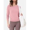 imageSuperPrity Womens Long Sleeve TShirt Workout Tops Reversible Tie Front Tunic Yoga Gym Ladies Blouses ActivewearPink