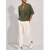 imageSuperPrity Womens Summer Tops Casual Button Down Short Sleeve Shirts Loose Fit Knit Ribbed BlousesArmy Green