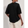 imageSuperPrity Womens Summer Tops Casual Button Down Short Sleeve Shirts Loose Fit Knit Ribbed BlousesBlack