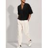 imageSuperPrity Womens Summer Tops Casual Button Down Short Sleeve Shirts Loose Fit Knit Ribbed BlousesBlack