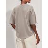 imageSuperPrity Womens Summer Tops Casual Button Down Short Sleeve Shirts Loose Fit Knit Ribbed BlousesKhaki