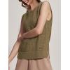 imageSuperPrity Womens Sweater Vest Sleeveless Crochet Sheer Knit Sweater Tank Casual See Through Crewneck SweaterArmy Green