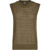imageSuperPrity Womens Sweater Vest Sleeveless Crochet Sheer Knit Sweater Tank Casual See Through Crewneck SweaterArmy Green