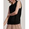 imageSuperPrity Womens Sweater Vest Sleeveless Crochet Sheer Knit Sweater Tank Casual See Through Crewneck SweaterBlack