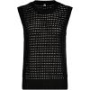 imageSuperPrity Womens Sweater Vest Sleeveless Crochet Sheer Knit Sweater Tank Casual See Through Crewneck SweaterBlack