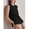 imageSuperPrity Womens Sweater Vest Sleeveless Crochet Sheer Knit Sweater Tank Casual See Through Crewneck SweaterBlack