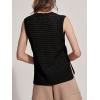 imageSuperPrity Womens Sweater Vest Sleeveless Crochet Sheer Knit Sweater Tank Casual See Through Crewneck SweaterBlack