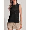 imageSuperPrity Womens Sweater Vest Sleeveless Crochet Sheer Knit Sweater Tank Casual See Through Crewneck SweaterBlack
