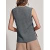 imageSuperPrity Womens Sweater Vest Sleeveless Crochet Sheer Knit Sweater Tank Casual See Through Crewneck SweaterGrey