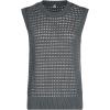 imageSuperPrity Womens Sweater Vest Sleeveless Crochet Sheer Knit Sweater Tank Casual See Through Crewneck SweaterGrey