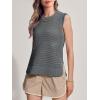 imageSuperPrity Womens Sweater Vest Sleeveless Crochet Sheer Knit Sweater Tank Casual See Through Crewneck SweaterGrey