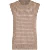 imageSuperPrity Womens Sweater Vest Sleeveless Crochet Sheer Knit Sweater Tank Casual See Through Crewneck SweaterKhaki