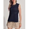 imageSuperPrity Womens Sweater Vest Sleeveless Crochet Sheer Knit Sweater Tank Casual See Through Crewneck SweaterNavy Blue