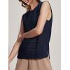 imageSuperPrity Womens Sweater Vest Sleeveless Crochet Sheer Knit Sweater Tank Casual See Through Crewneck SweaterNavy Blue