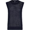 imageSuperPrity Womens Sweater Vest Sleeveless Crochet Sheer Knit Sweater Tank Casual See Through Crewneck SweaterNavy Blue