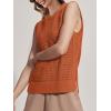 imageSuperPrity Womens Sweater Vest Sleeveless Crochet Sheer Knit Sweater Tank Casual See Through Crewneck SweaterRust Red