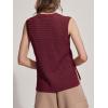 imageSuperPrity Womens Sweater Vest Sleeveless Crochet Sheer Knit Sweater Tank Casual See Through Crewneck SweaterWine Red