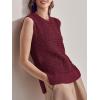 imageSuperPrity Womens Sweater Vest Sleeveless Crochet Sheer Knit Sweater Tank Casual See Through Crewneck SweaterWine Red