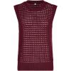 imageSuperPrity Womens Sweater Vest Sleeveless Crochet Sheer Knit Sweater Tank Casual See Through Crewneck SweaterWine Red