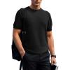 imageSuperPrity Mens TShirts Casual Crewneck Short Sleeve T Shirt Knit Waffle Summer Tshirts ShirtsBlack