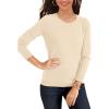 imageSuperPrity Womens Long Sleeve Crewneck Shirts Dressy Casual Knit Blouses Lightweight Pullover Sweater Jumper TopsApricot